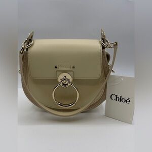 CHLOE Tess calfskin leather and suede crossbody bag - No Crossbody Strap $2450